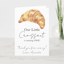 Tarjeta De Agradecimiento Nuestro pequeño croissant cumple 1 año gracias