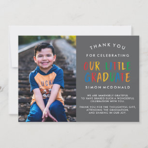 TARJETA DE AGRADECIMIENTO NUESTRO PEQUEÑO GRADUADO   GRADUACIÓN GRACIAS A SU