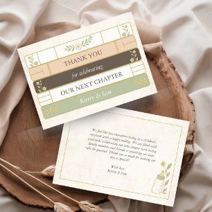 Tarjeta De Agradecimiento Nuestro próximo guion de historias en Baby Shower