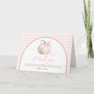 Tarjeta De Agradecimiento Nuestros Libros de Ropa de Cuadros Rosa para Bebé