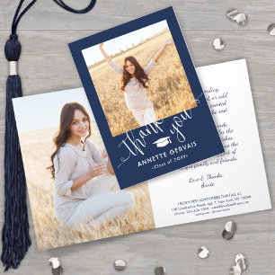 Tarjeta De Agradecimiento Nueva dirección y foto de graduación de la marina 