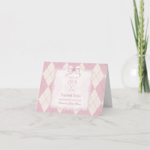 Tarjeta De Agradecimiento Nueva en el Club Pink Girl Golf Baby Shower