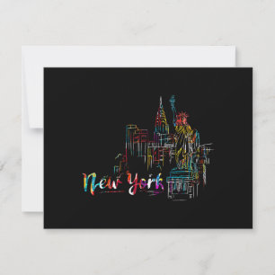 Tarjeta De Agradecimiento Nueva York Cielo Latido Estatua de la Libertad Te