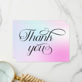 Tarjeta De Agradecimiento Nueve Baby Shower en la nube rosa pastel moderna