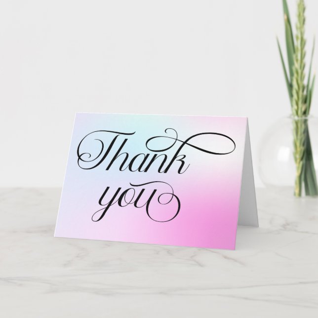 Tarjeta De Agradecimiento Nueve Baby Shower en la nube rosa pastel moderna (Anverso)