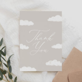 Tarjeta De Agradecimiento Nueve Baby Shower Neutral Cloud
