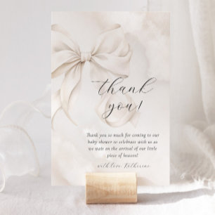Tarjeta De Agradecimiento Nueve nubes de Bow neutrales Baby Shower