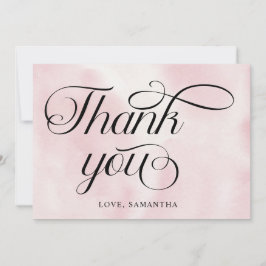 Tarjeta De Agradecimiento Nueve nubes nine rosa acuarela moderna