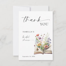 Tarjeta De Agradecimiento Nuevo Capítulo Comienza Libro Floral Despedida de 