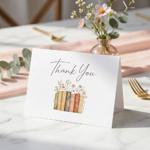 Tarjeta De Agradecimiento Nuevo Capítulo Comienza Libros Florales Vintage
