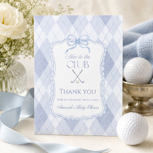 Tarjeta De Agradecimiento Nuevo en el Club Boy Blue Golf Baby Shower