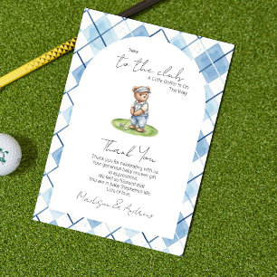 Tarjeta De Agradecimiento Nuevo en el Club de Golf Baby Shower del Oso