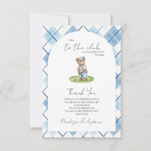 Tarjeta De Agradecimiento Nuevo en el Club de Golf Baby Shower del Oso