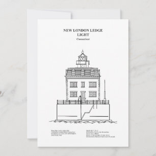 Tarjeta De Agradecimiento Nuevo faro de London Ledge - Connecticut - BD