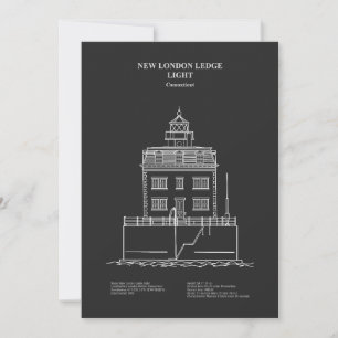 Tarjeta De Agradecimiento Nuevo faro de London Ledge - Connecticut - PD