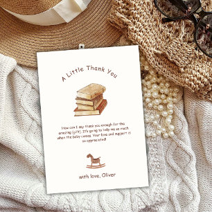 Tarjeta De Agradecimiento Nuevo libro de capítulos neutro Minimalista Baby S