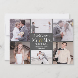 Tarjeta De Agradecimiento Nuevo Sr. y Sra. Boda Foto Gracias Card Chalk