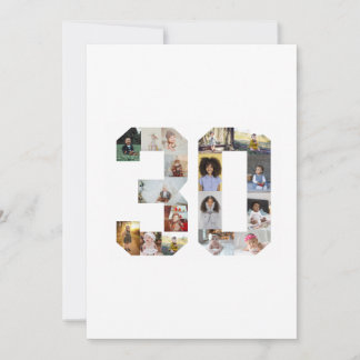 Tarjeta De Agradecimiento Número 30 Collage de fotos
