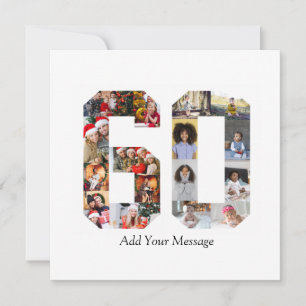 Tarjeta De Agradecimiento Número 60 Collage de fotos