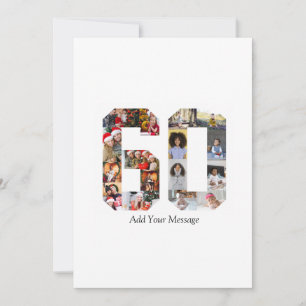 Tarjeta De Agradecimiento Número 60 Collage de fotos