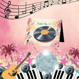 Tarjeta De Agradecimiento número de tabla de acuarela floral musical lúdico