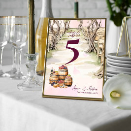 Tarjeta De Agradecimiento Número de tabla de Boda de la Bodega Rústica Grape