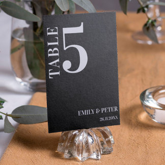 Tarjeta De Agradecimiento Número de tabla de BODA Minimalista contemporáneo