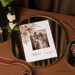 Tarjeta De Agradecimiento Número de tabla del Boda fotográfico de vintage Bo