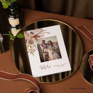 Tarjeta De Agradecimiento Número de tabla del Boda fotográfico de vintage Bo