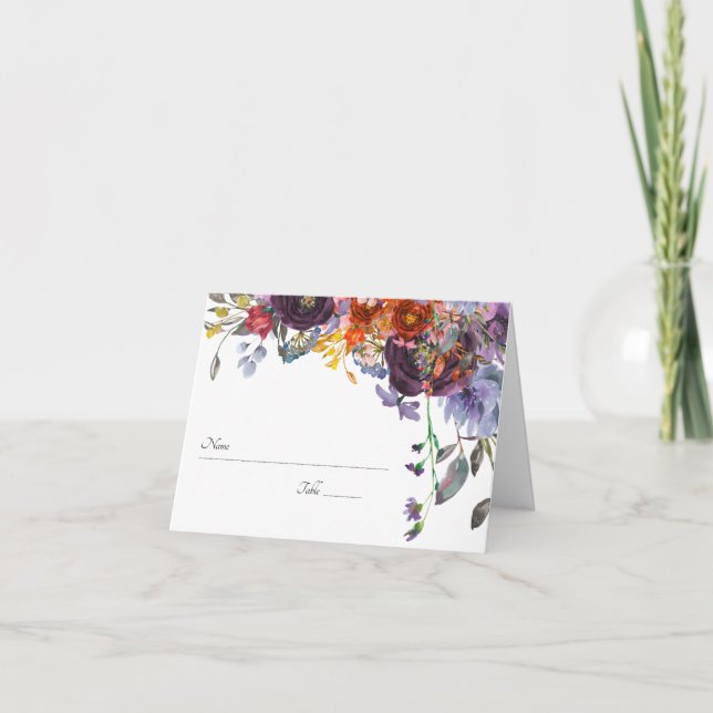 Tarjeta De Agradecimiento Número de tabla personalizada de floral del Naranj (Anverso)