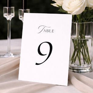Tarjeta De Agradecimiento Números de mesa de boda con letra minimalista eleg