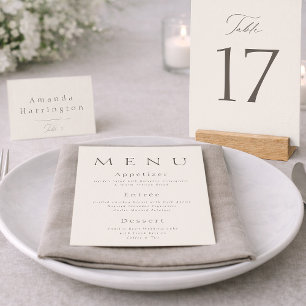 Tarjeta De Agradecimiento Números de mesa de boda elegantes minimalistas tau