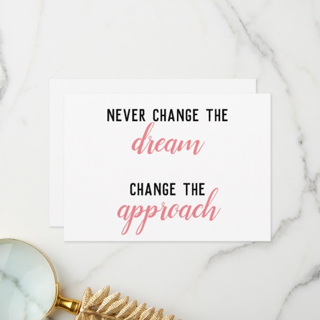 Tarjeta De Agradecimiento Nunca cambiar el sueño (Anverso/Reverso In Situ)