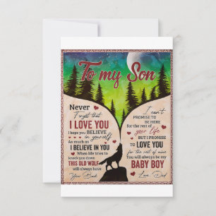 Tarjeta De Agradecimiento Nunca Olvides Que Te Amo... Wolf Dad To Son