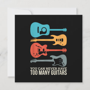 Tarjeta De Agradecimiento Nunca Puedes Tener Demasiadas Guitarras