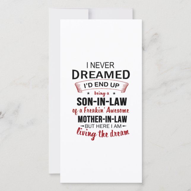 Tarjeta De Agradecimiento Nunca soñé que terminaría siendo un yerno (Anverso)