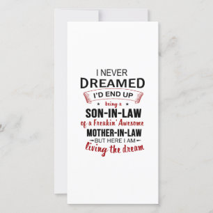 Tarjeta De Agradecimiento Nunca soñé que terminaría siendo un yerno