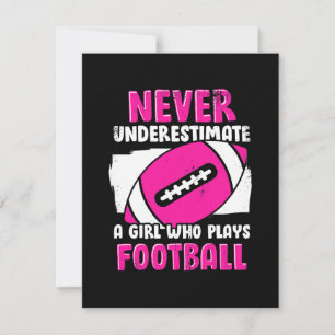 Tarjeta De Agradecimiento Nunca Subestimes A Un Chica Que Juega Fútbol