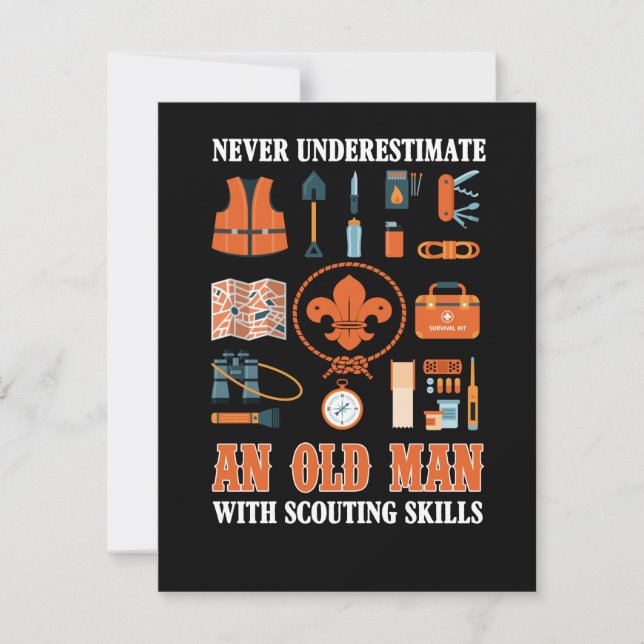 Tarjeta De Agradecimiento Nunca Subestimes A Un Hombre Mayor Con Habilidad D (Anverso)