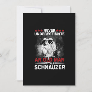 Tarjeta De Agradecimiento Nunca Subestimes A Un Viejo Con Schnauzer