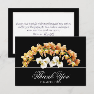 Tarjeta de agradecimiento nupcial de orquídea y li