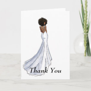 Tarjeta De Agradecimiento Nupcial gracias cardar al afroamericano