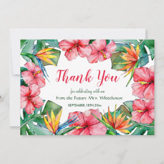 Tarjeta de agradecimiento nupcial hawaiana de Hibi