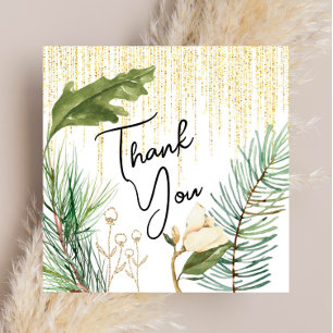 Tarjeta de agradecimiento nupcial - Invierno escar