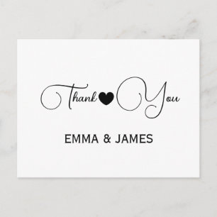 Tarjeta de agradecimiento nupcial Love Hearts