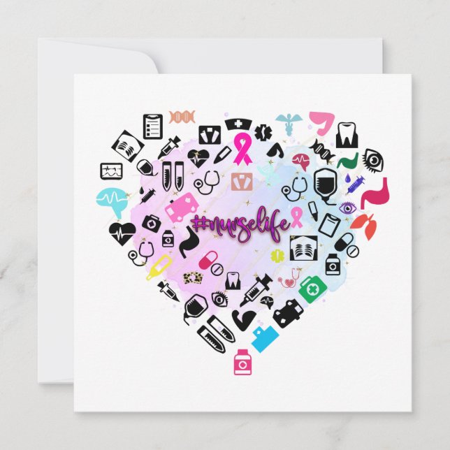 Tarjeta De Agradecimiento #nurselife, humor de la enfermería, luchas de enfe (Anverso)