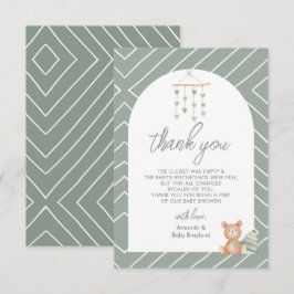 Tarjeta De Agradecimiento Nursera de bebé de Sage Green Boho