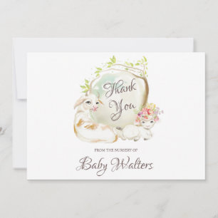 Tarjeta De Agradecimiento Nursery Farm Animal Baby Shower