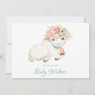 Tarjeta De Agradecimiento Nursery Farm Animal Monograma Baby Shower