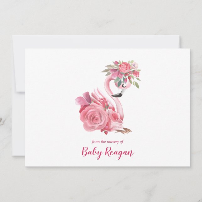 Tarjeta De Agradecimiento Nursery Swan Monograma Baby Shower Gracias (Anverso)